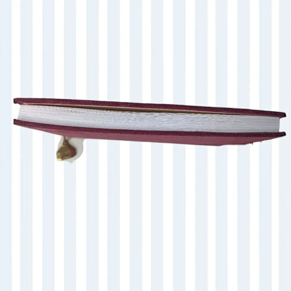 Burgundy Velvet Covered Embroidered Lined Journal With Ribbon Bookmark
